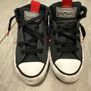 Converse Kids Black and Red High-Top Sneakers
